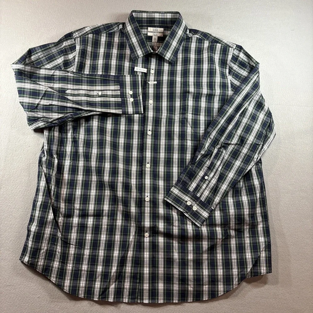 NWT Croft & Barrow Easy Care Wrinkle Resistant Shirt Mens 18.5 34/35 Long Sleeve